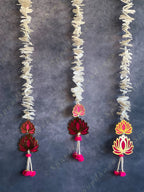 Double Lotus Danglers with Chameli Strings Pair