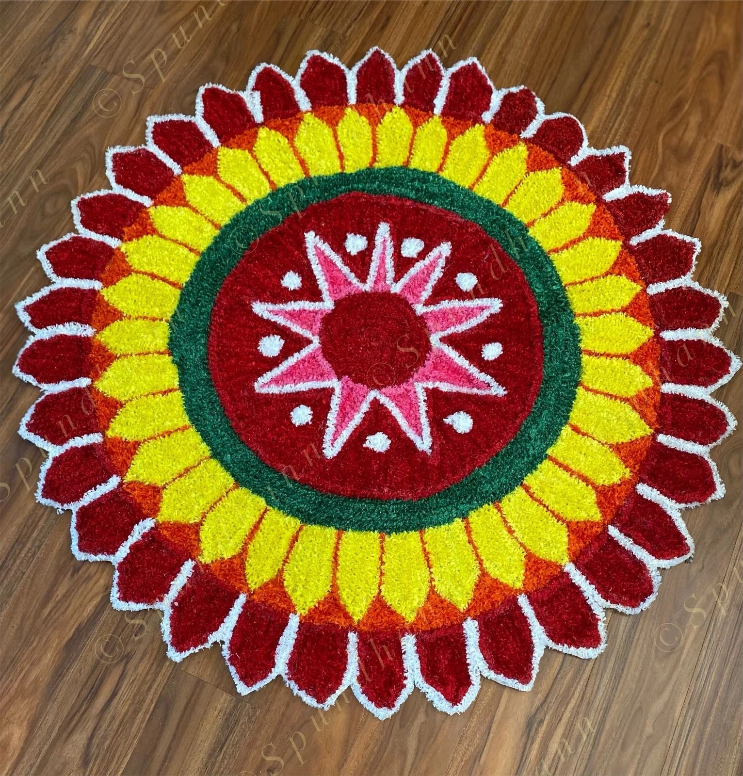 Large Floral Rangoli Floor Mat