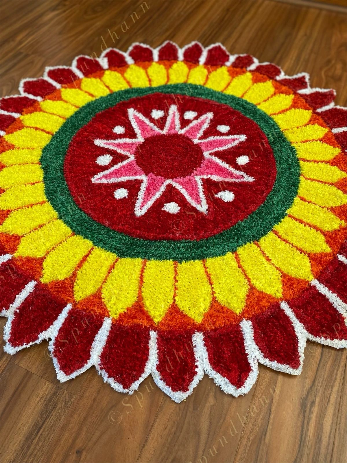 Large Floral Rangoli Floor Mat
