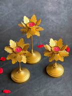 Open Petal Floral Standing Tea Light Holder Set of 3