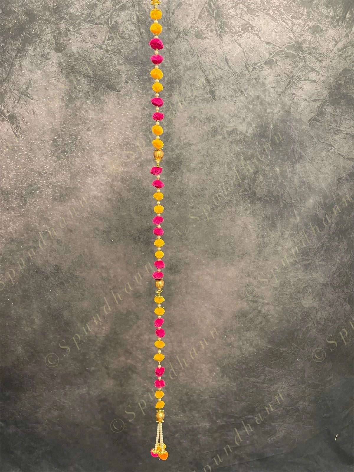 Pom Pom with Bead and Pearl Dangler Pair