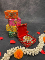Square Criss Cross Gold Gotapatti Gift Box Only
