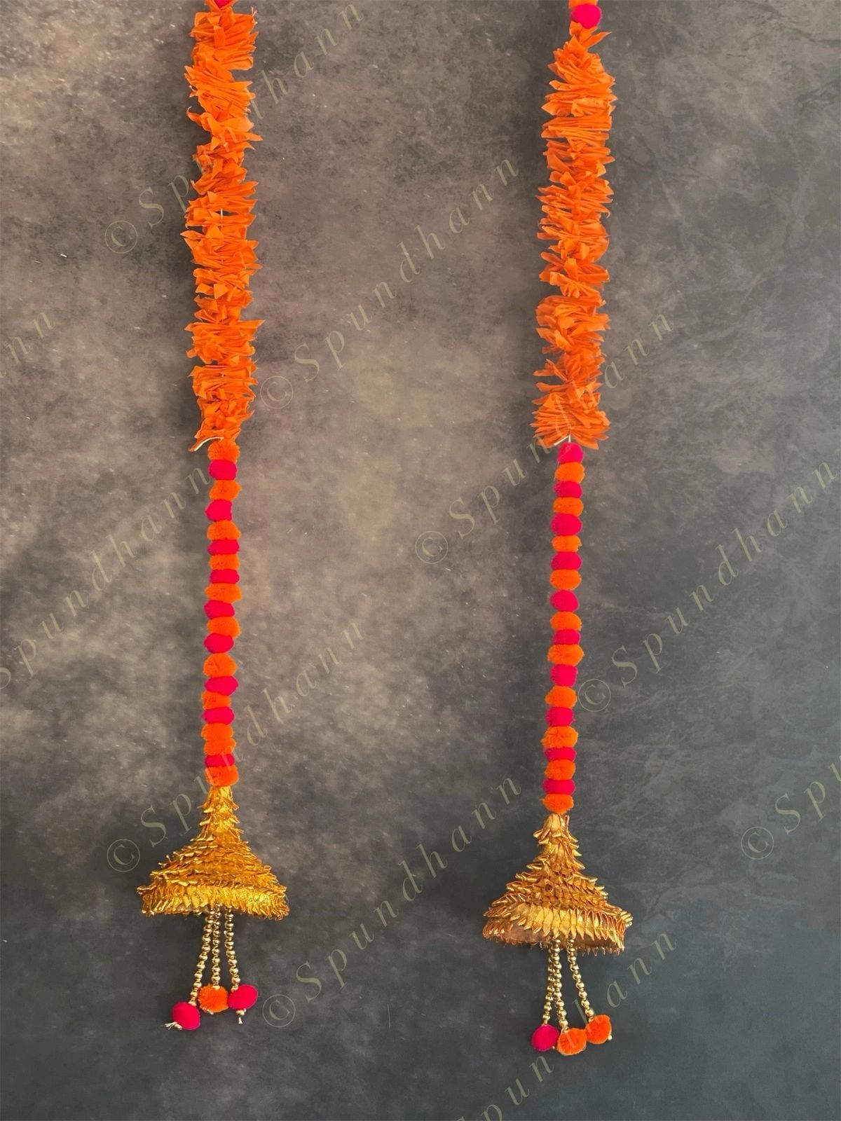 Pom Pom & Chameli Gold Cone Dangler Set of 2