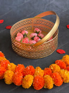 Metal Golden Cutwork Round Baskets