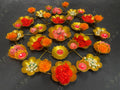 Designer Rangoli with Tea Light Holders