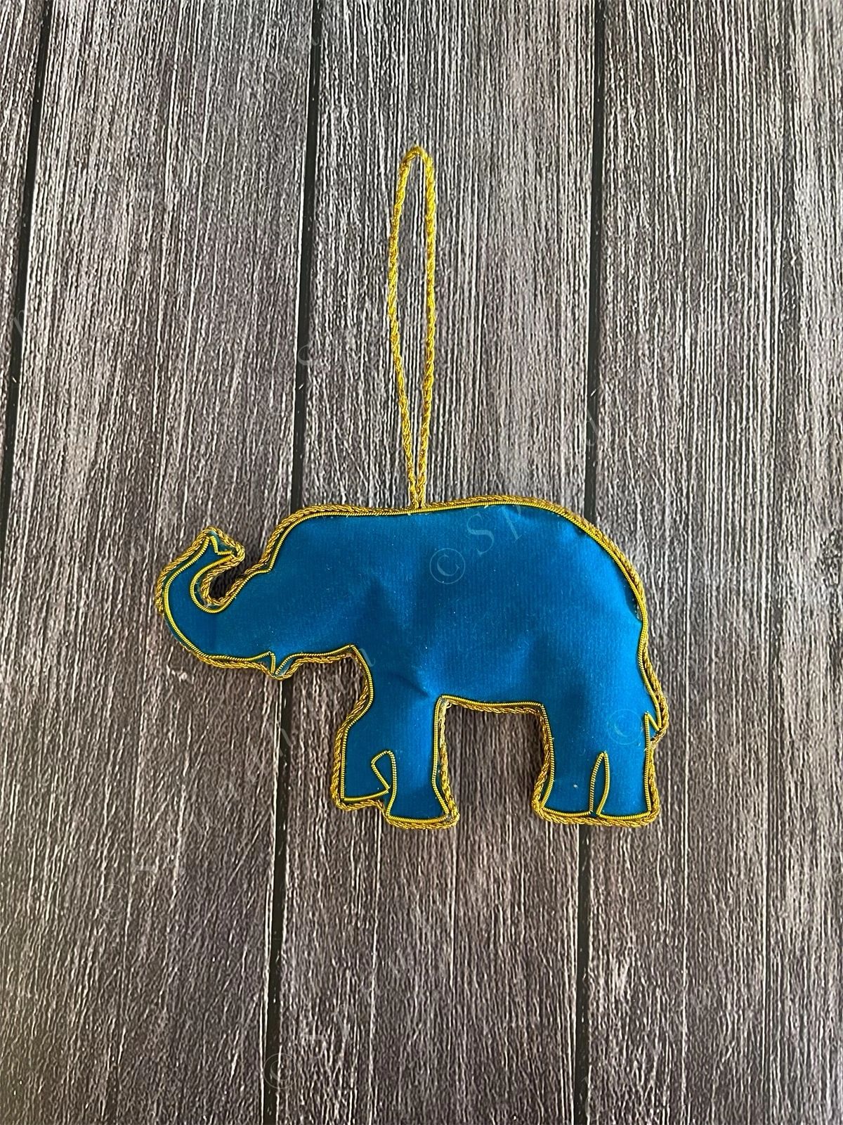 Embroidered Elephant Christmas Tree Ornament