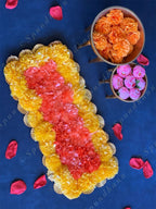 Marigold & Gota Flower Mat with Wood Base