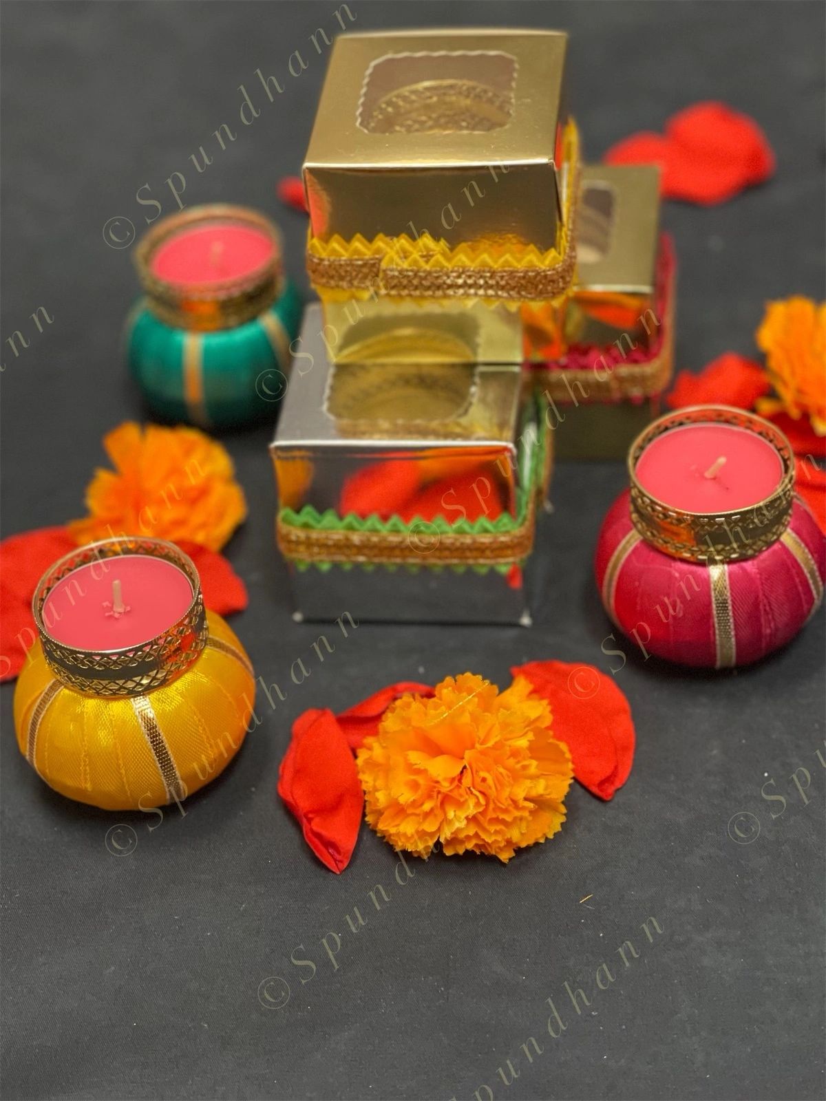 Decorated Paper Box with Matki Tea Light Holder