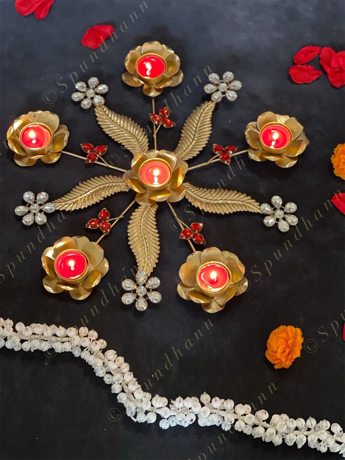 Feather Tea Light Rangoli