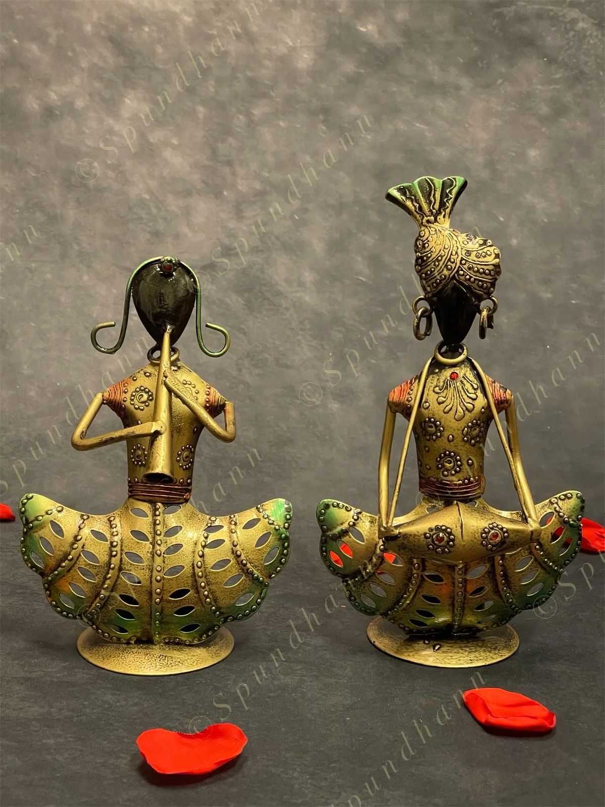 Musical Figurine Tea Light Holder Set of 2