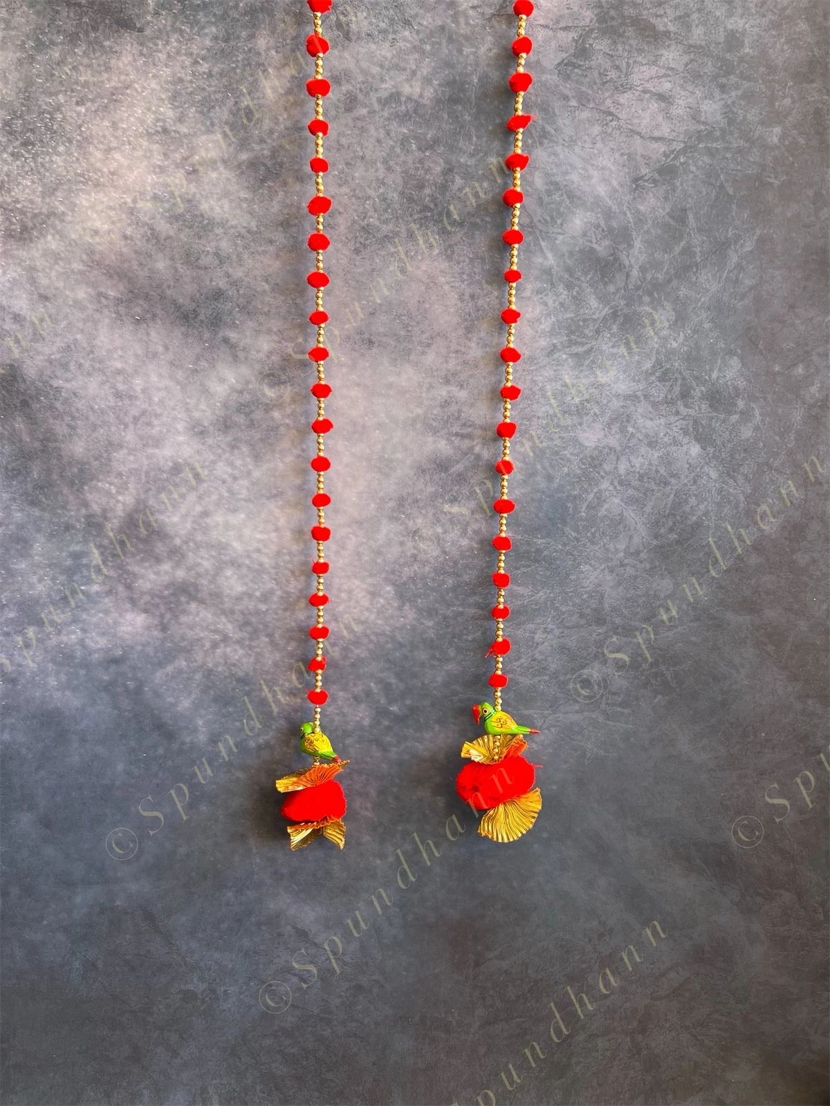 Wooden Parrot, Pom Pom & Gota Dangler String