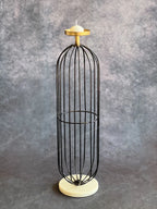 Tall Black Wired Candle Holder Stand with Marble Base