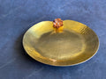 Brass Hammered Heavy Platter with Copper Flower