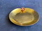 Brass Hammered Heavy Platter with Copper Flower