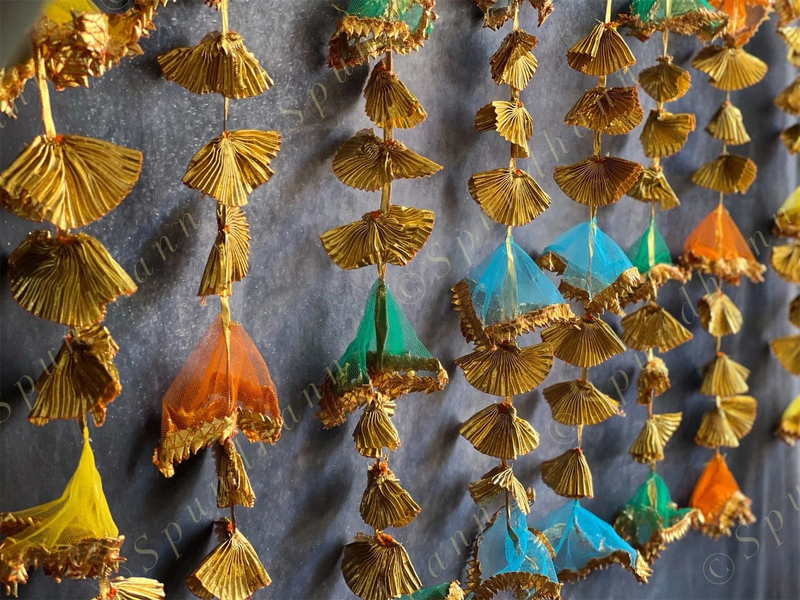 Short Net & Gold Gota Dangler Strings Decor - Pack of 4 Strings