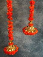 Marigold, Gota, Jute & Mirror Work Dangler Set of 2