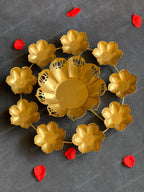 Lotus Cutwork Rangoli Urli with Tea Light Holders