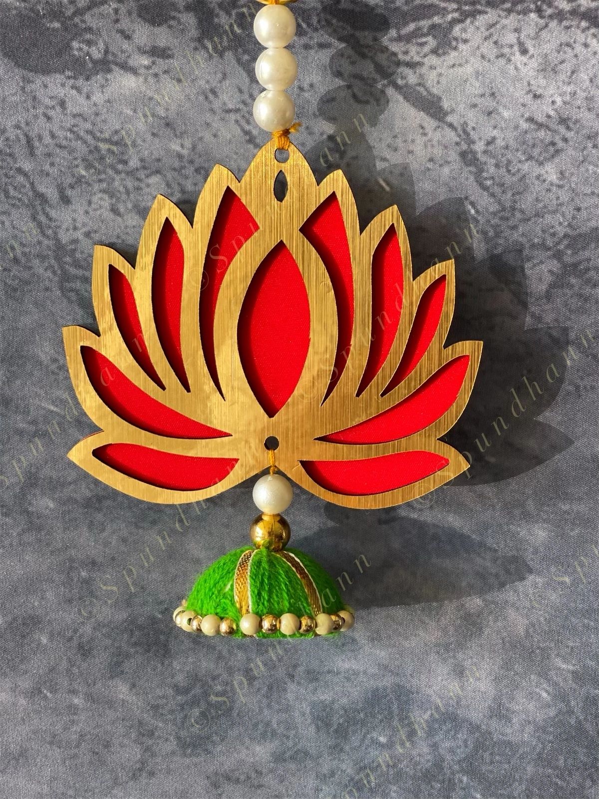 Pearls & Little Lotus Wall Dangler (Pair)