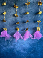 Gold Gota Strings Pink Net Dangler - Pack of 4 Strings