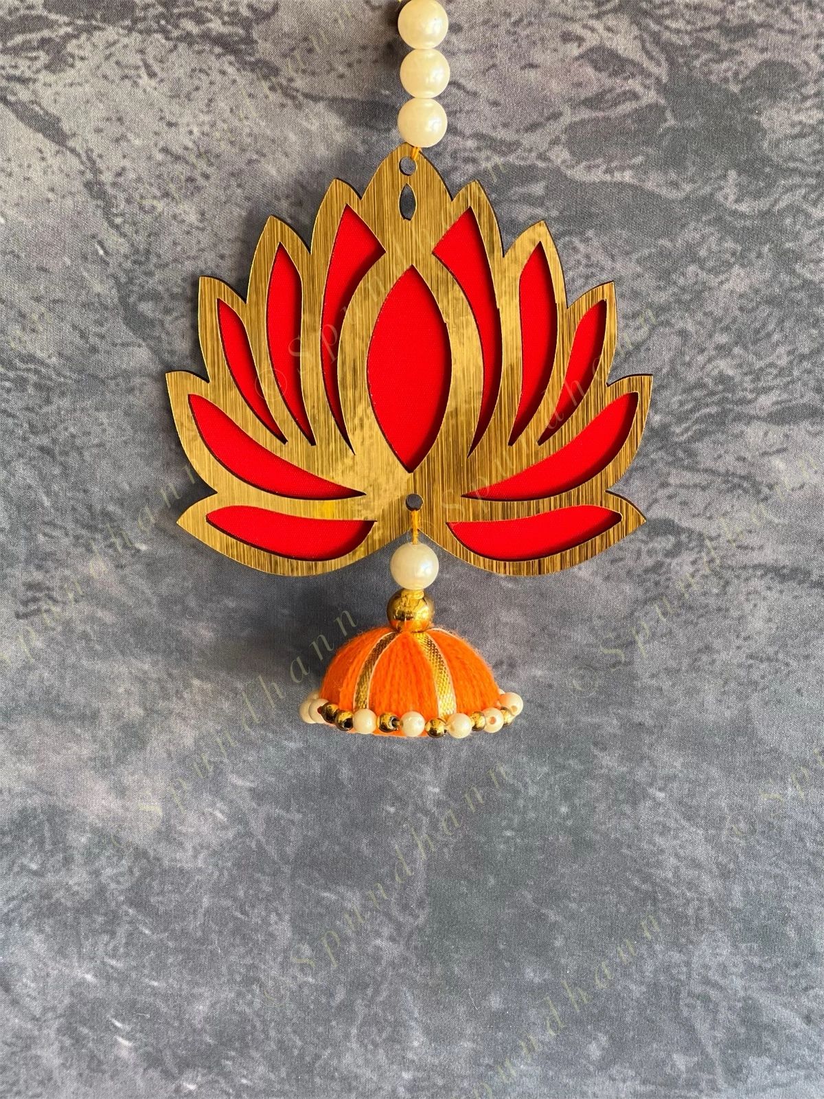 Pearls & Little Lotus Wall Dangler (Pair)
