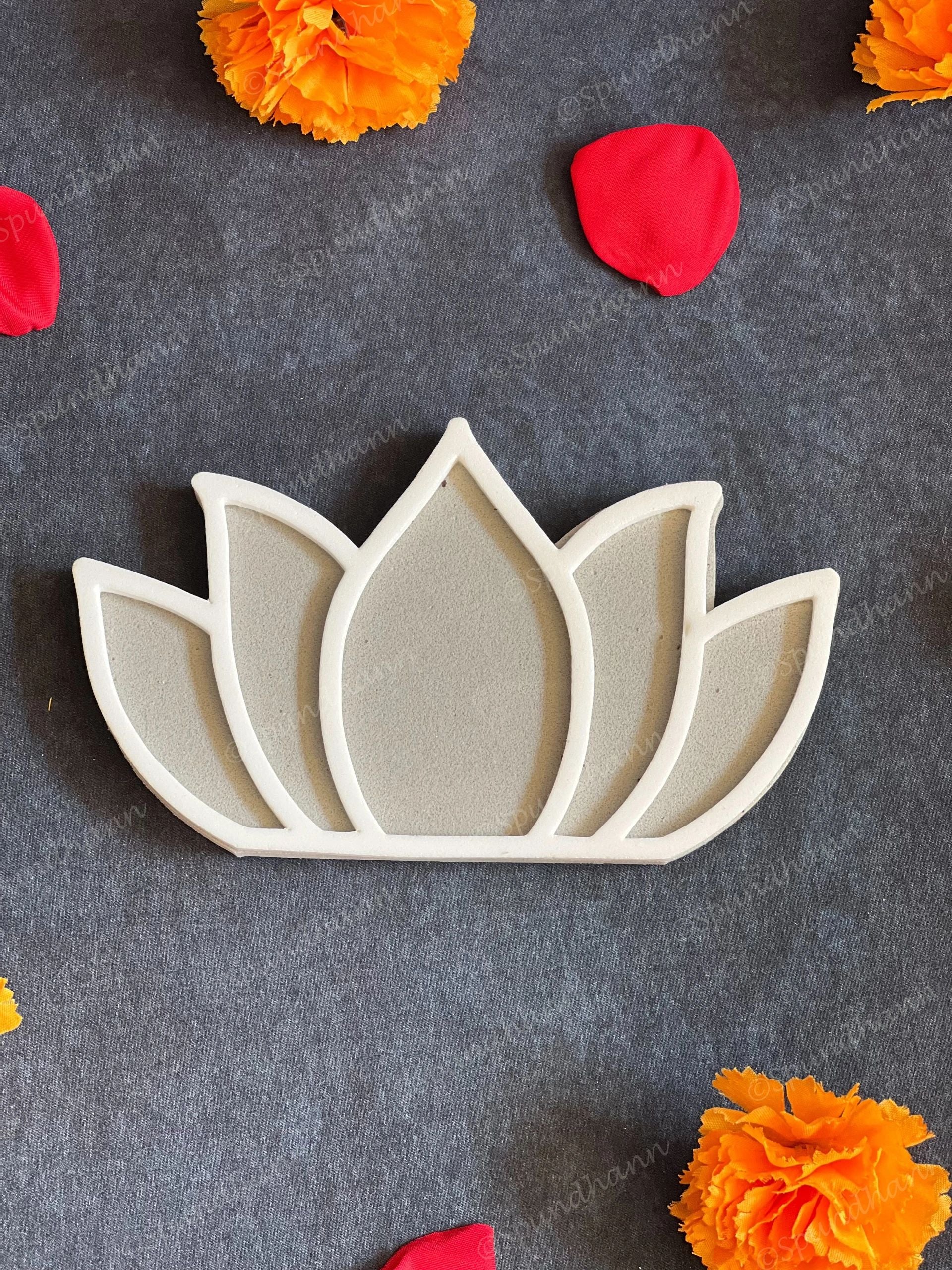Lotus Motifs Rangoli Border Large DIY Fill in Rangolis
