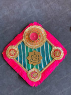 Leheriya, Gold Gota & Ganesha Tea Light Holder