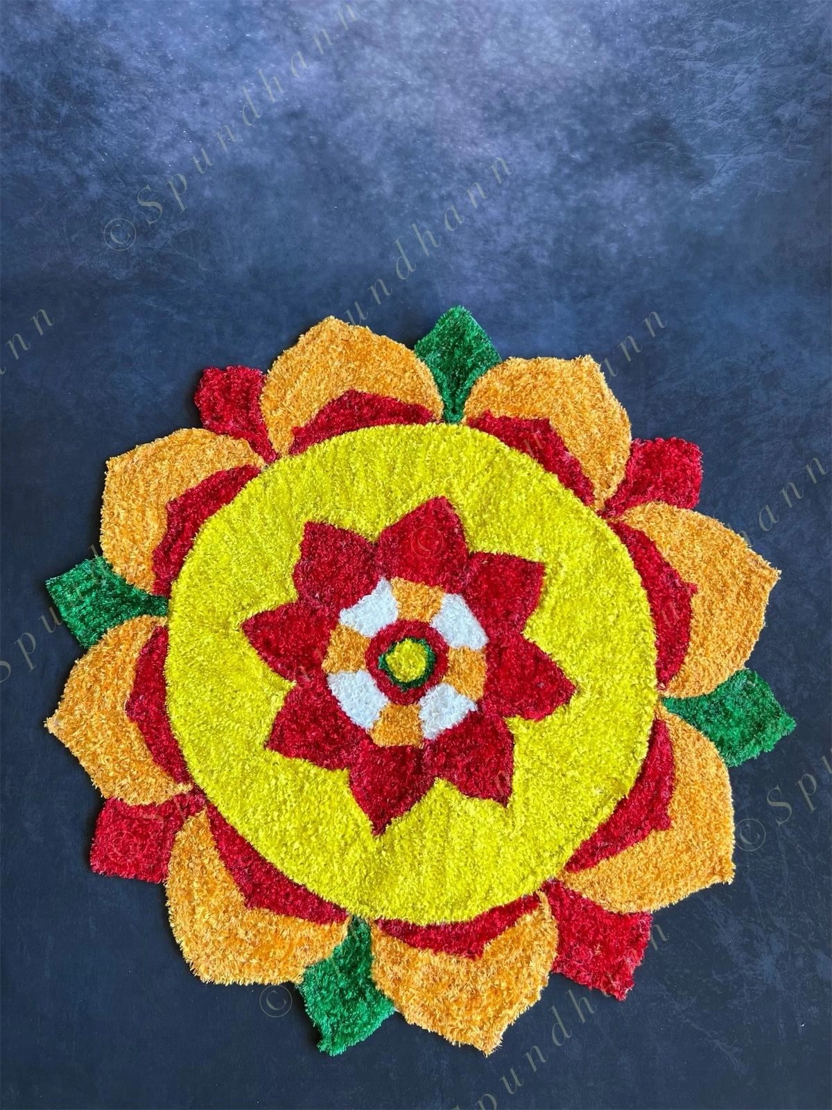 Marigold Inspired Rangoli Floor Mats 3 ft