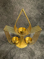 Diya Shape Triple Drop Standing Tea Light Holder