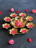 Small Lotus Rangoli Urli with Tea Light Holders