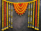 Lemon and Orange Marigold with Chameli Toran