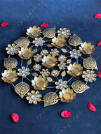 Decorative Studded Flower & Cutwork Leaves Rangoli Tea Light Holder