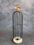 Tall Black Wired Candle Holder Stand with Marble Base
