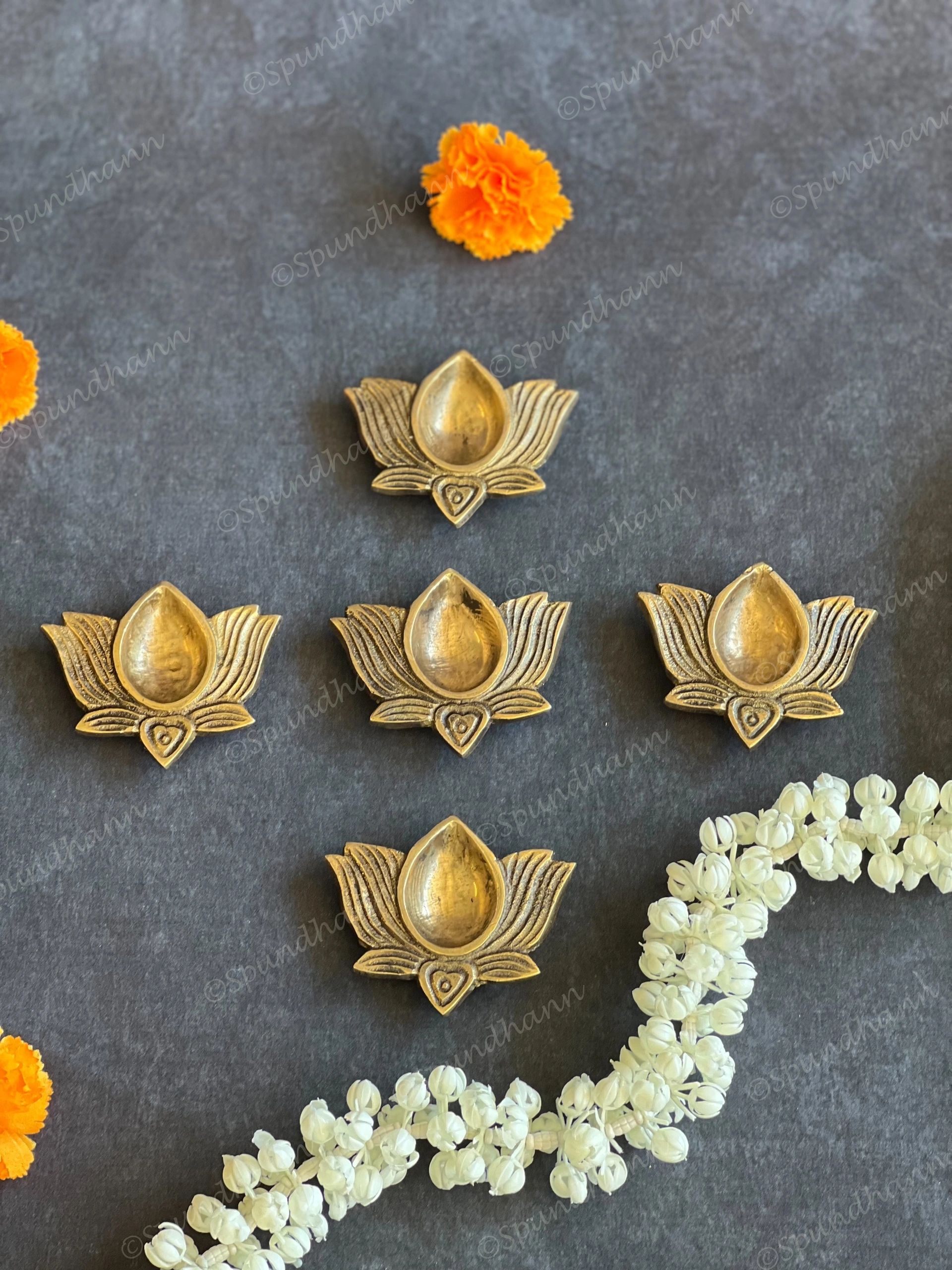 Brass Lotus Diya Tea Light Holder