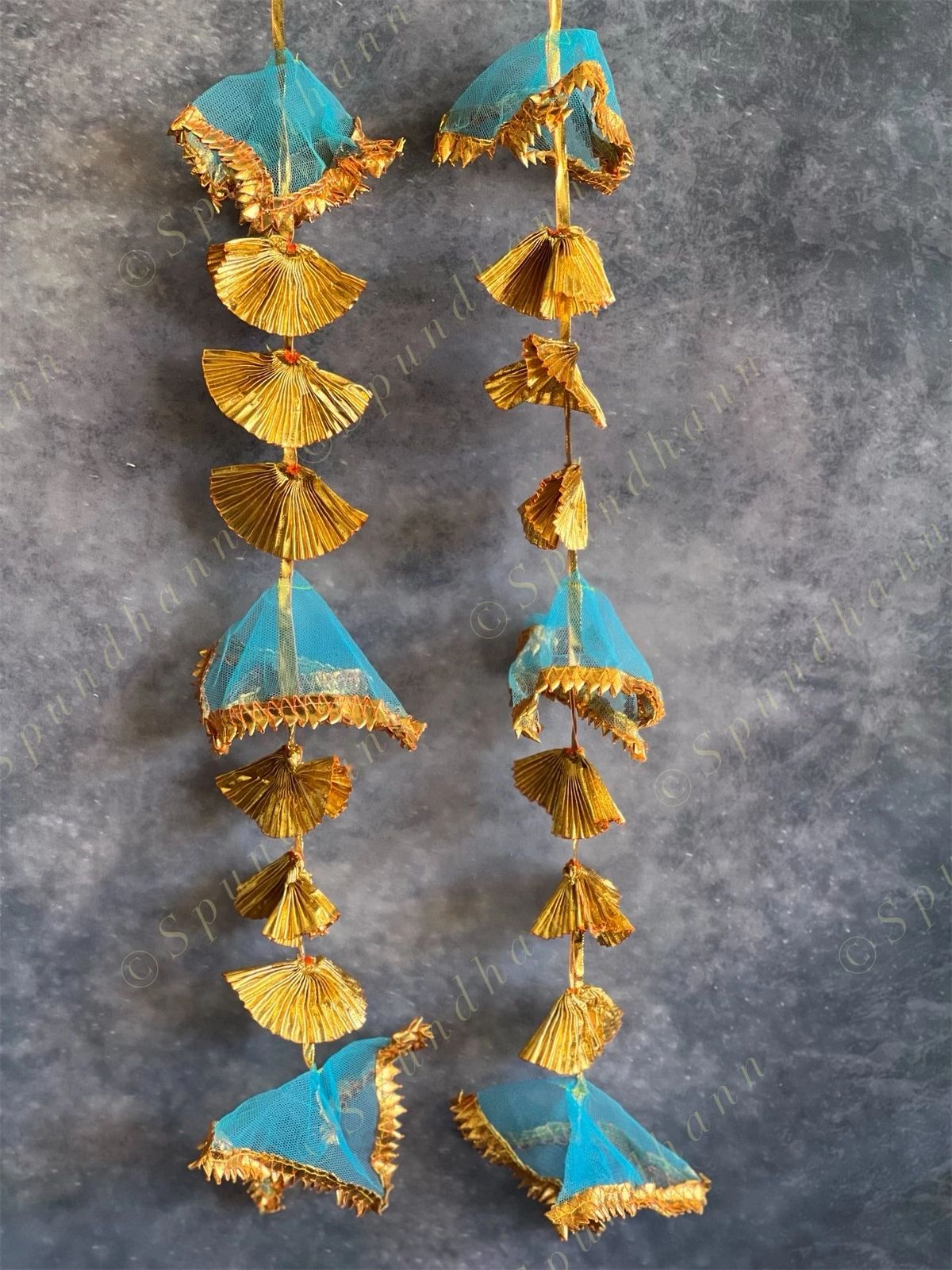 Short Net & Gold Gota Dangler Strings Decor - Pack of 4 Strings