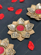 Gold Floral Mirror Work Tea Light Holder