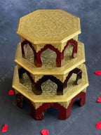 Hexagon Wooden Chowki Stool