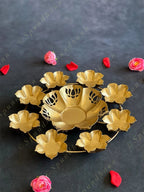 Small Lotus Rangoli Urli with Tea Light Holders