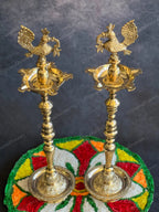 Fancy Peacock Brass Lamp