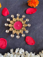Drop & Circle Stone Floral Tea Light Holder