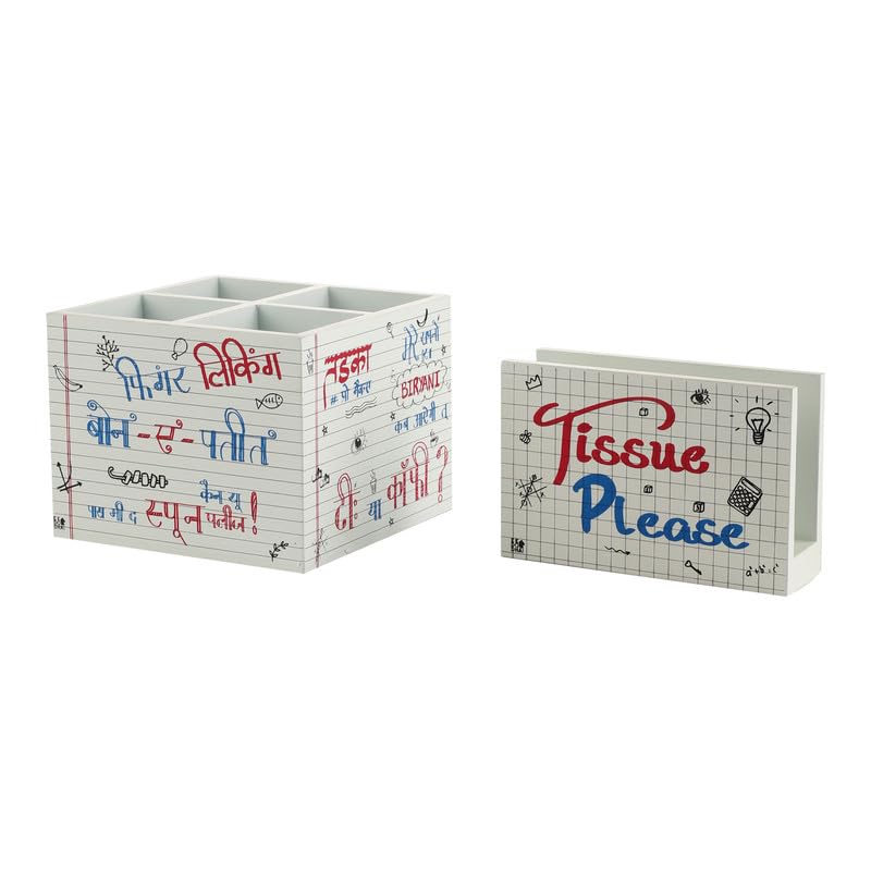 Notebook Tissue & Cutlery Holder Combo Pack of 2