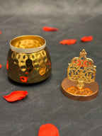 Hammered Small Canister with Taj Lid