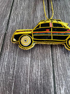 Embroidered Taxi-Cab Christmas Tree Ornament