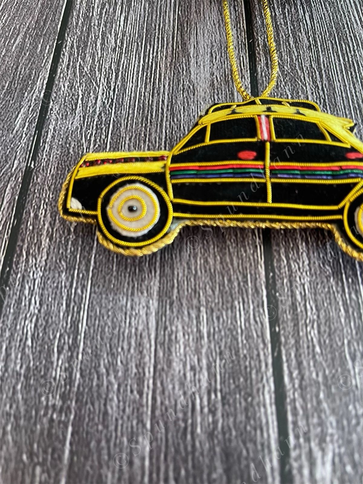 Embroidered Taxi-Cab Christmas Tree Ornament