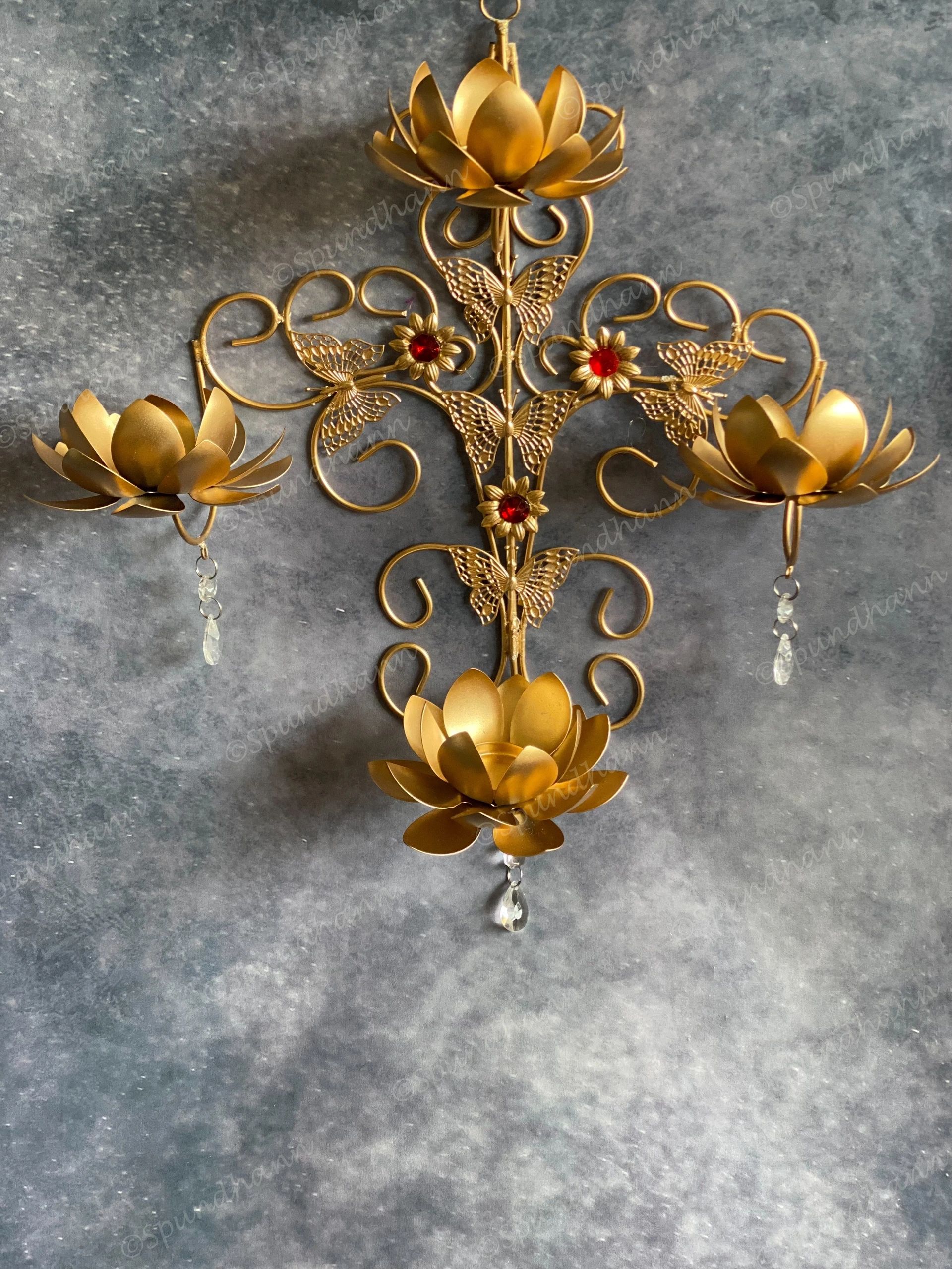 Lotus & Butterfly Wall Hanging Tea Light Wall Decor