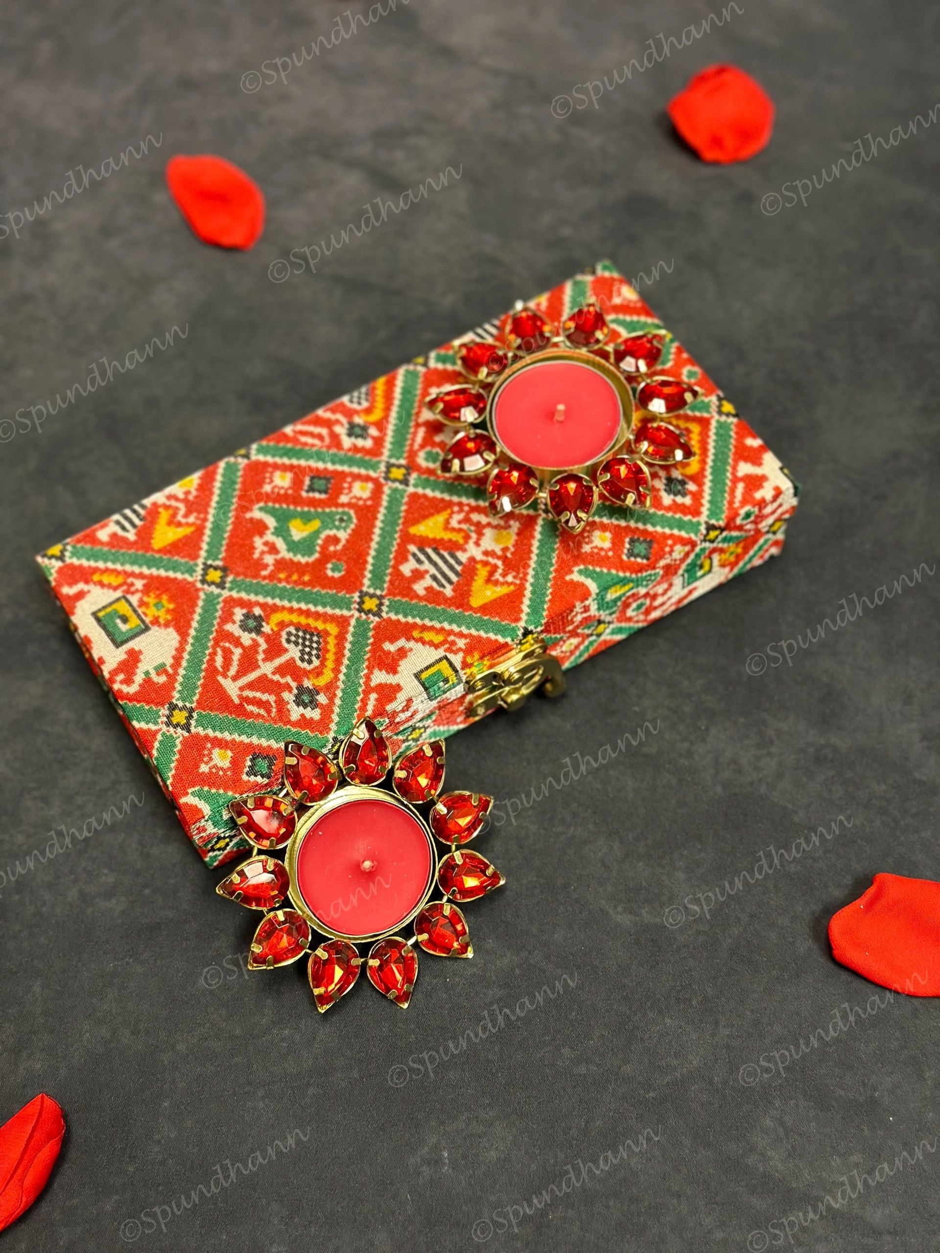Rectangular Floral Patola Gift Box Only