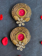 Gold Wired & Studded Floral Tea Light Holder