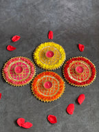 Round Gota Flower Tea Light Holder