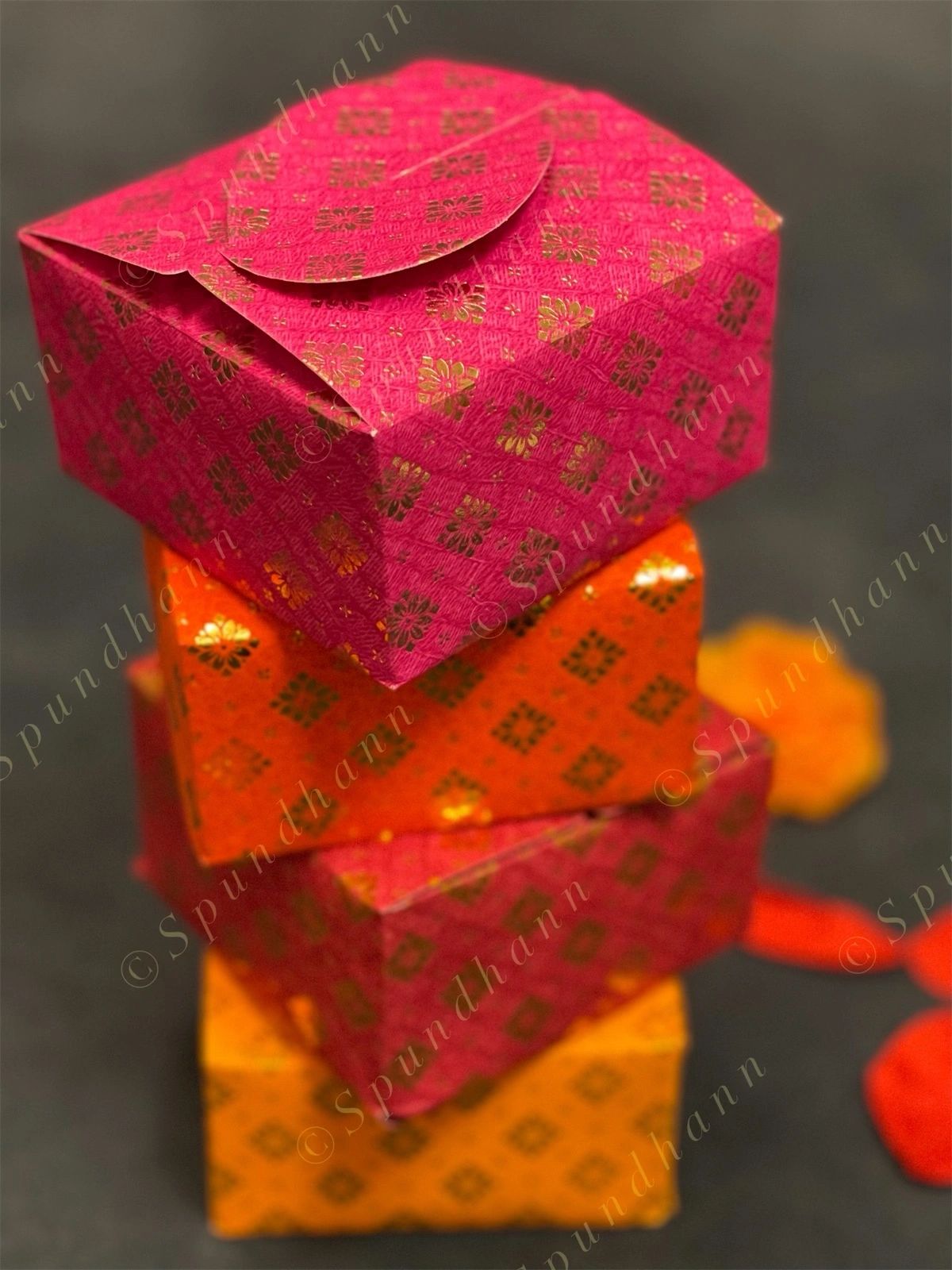 Paper Box with Pom Pom Tea Light Holders