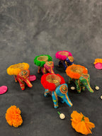 Elephant Pom Pom Tea Light Holder Single