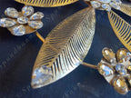 Floral Metal Rangoli with Small Gemstones Tea Light Holder